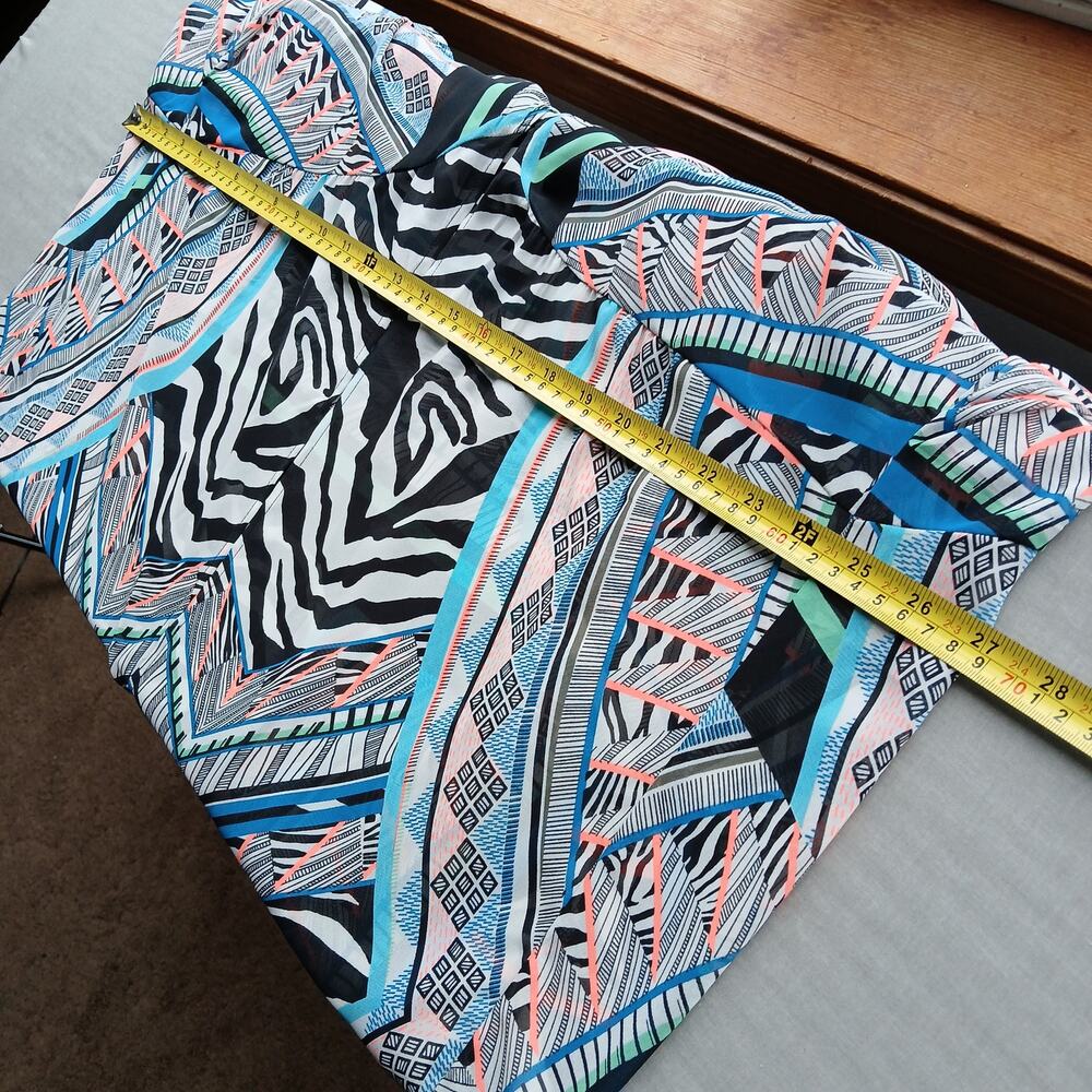 Express Retro Sheer Chiffon Swim Cover Medium oversized tribal neon kimono style - Picture 7 of 11